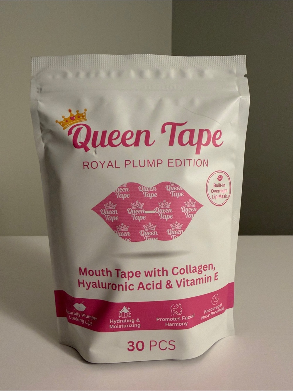 Queen Tape Royal Plump Edition Mouth Tape - White & Pink - Picture 1 of 2